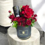 Red Rose & Luxury Perfume Box Arrangement- Aseel