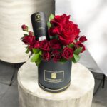 Red Rose & Luxury Perfume Box Arrangement- Aser