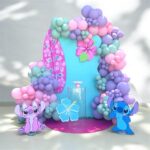 Stitch Birthday Party Decoration Setup – Pastel Balloon Theme