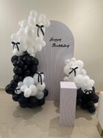 Black and White Birthday Balloon Setup - Image 2