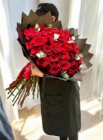 50 Red Roses Hand Bouquet - Image 2