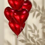Red Heart Foil Balloon Bouquet