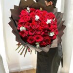 50 Red Roses Hand Bouquet