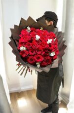 50 Red Roses Hand Bouquet
