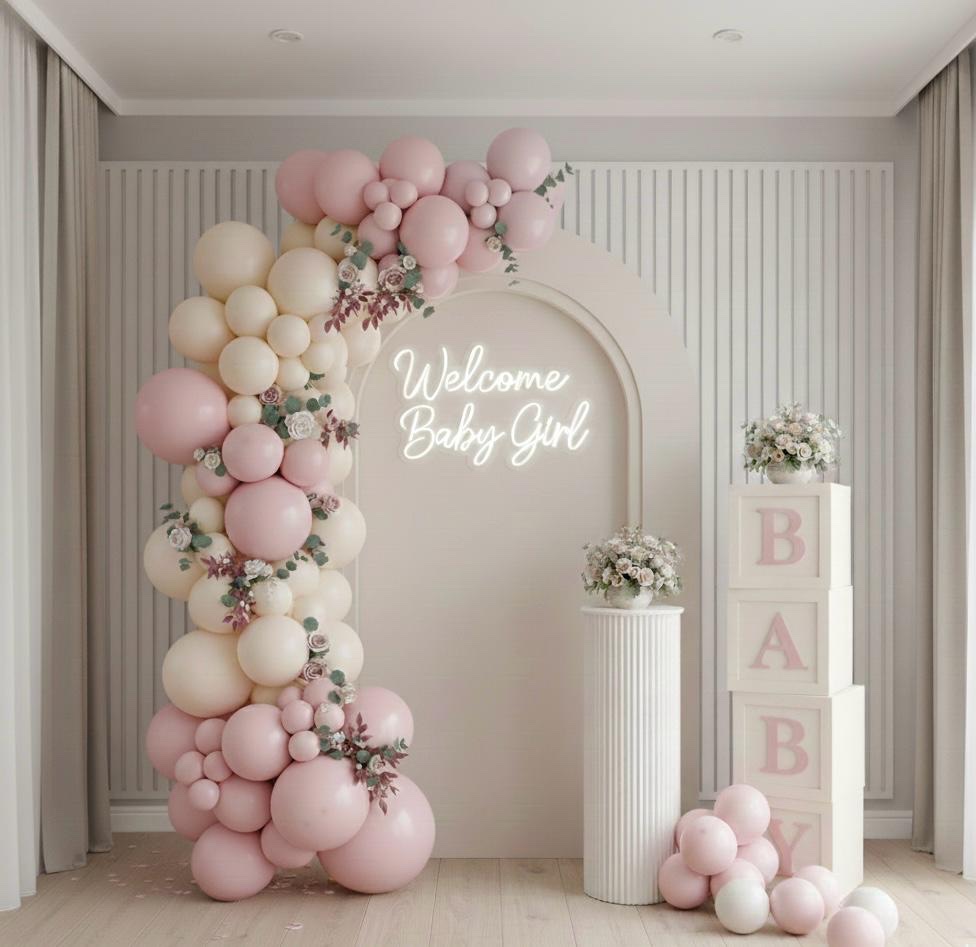 ed6cc069-866c-4f34-b728-710c60d5b01a-2 Blush Baby Welcome Arch - Image 1