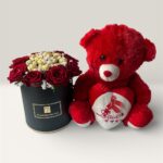 Red Roses, Ferrero Chocolate & Teddy Gift Box