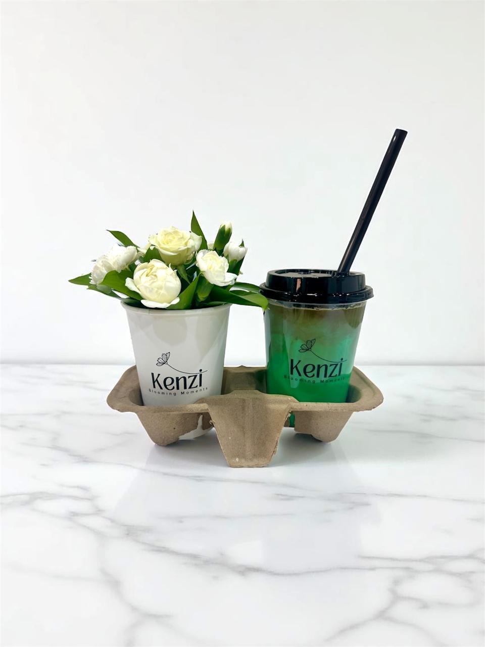 2026/04/1000048187.jpg Green iced latte with white and green flowers combo - Image 1