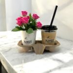 iced latte with pink flowers combo