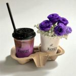 purple latte with flower combo