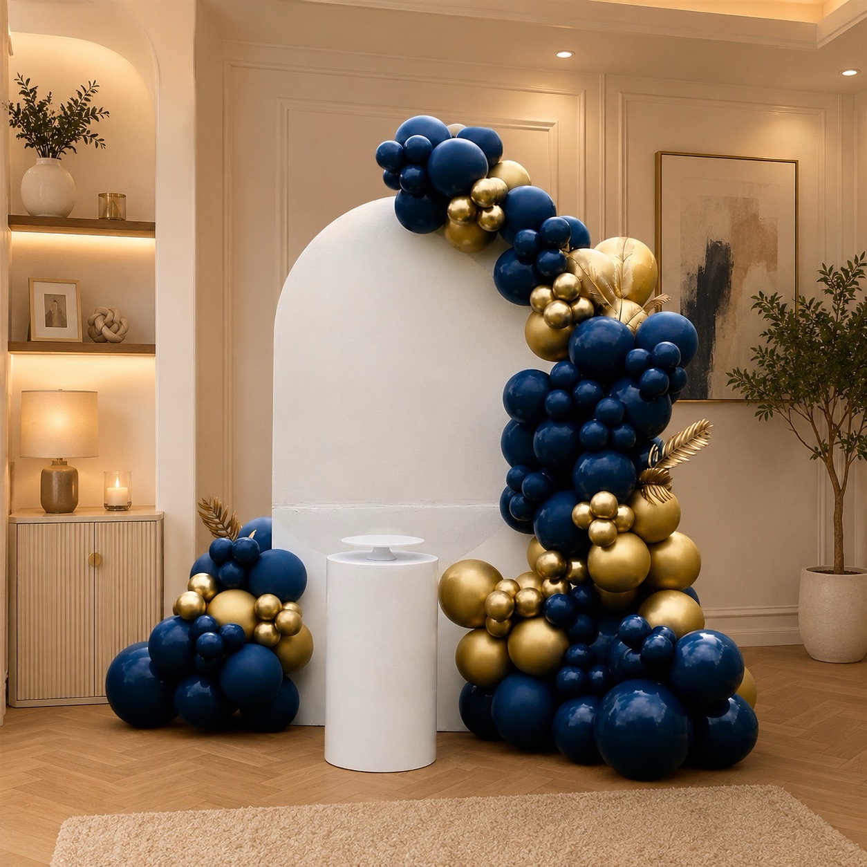 0b6fd4d0-a596-4197-809e-72a29c205d23 Royal Blue & Gold Graduation Balloon Display - Image 1