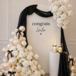 Elegant Graduation Floral & Balloon Backdrop