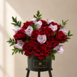 Red Roses Money Flower Box