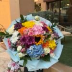 Big Colorful Trendy Flowers Bouquet